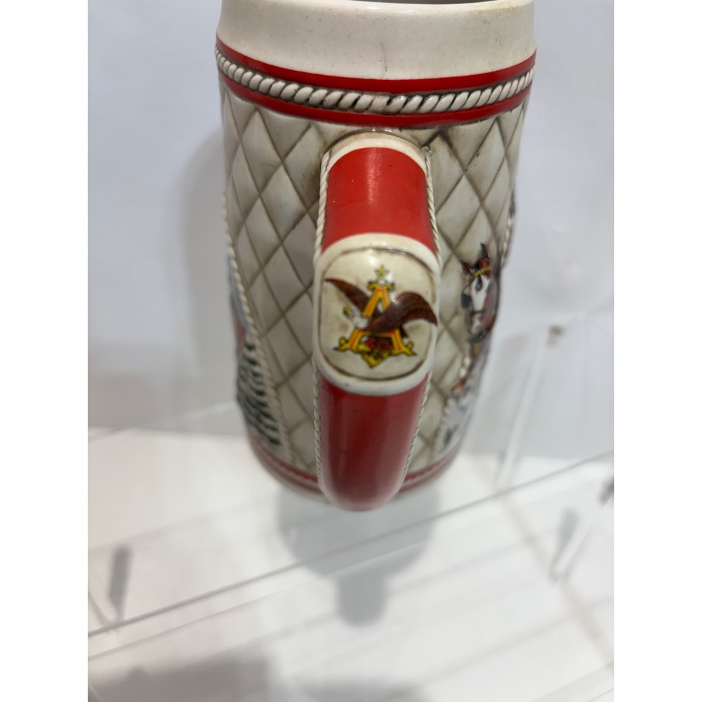 VTG Budweiser Holiday Stein 1985 Limited Edition Clydesdales Mug Multi-Color - Picture 8 of 11